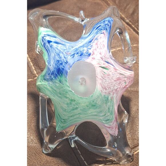 Murano Art Glassware Basket Collectible Italian Venetian 7.25"t x 8"w x 5"d - Picture 6 of 12